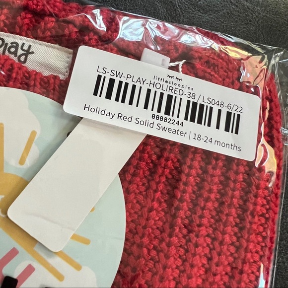 Little Sleepies LS Christmas Xmas Holiday Solid Red Sweater Baby Toddler 18-24 - Picture 4 of 5